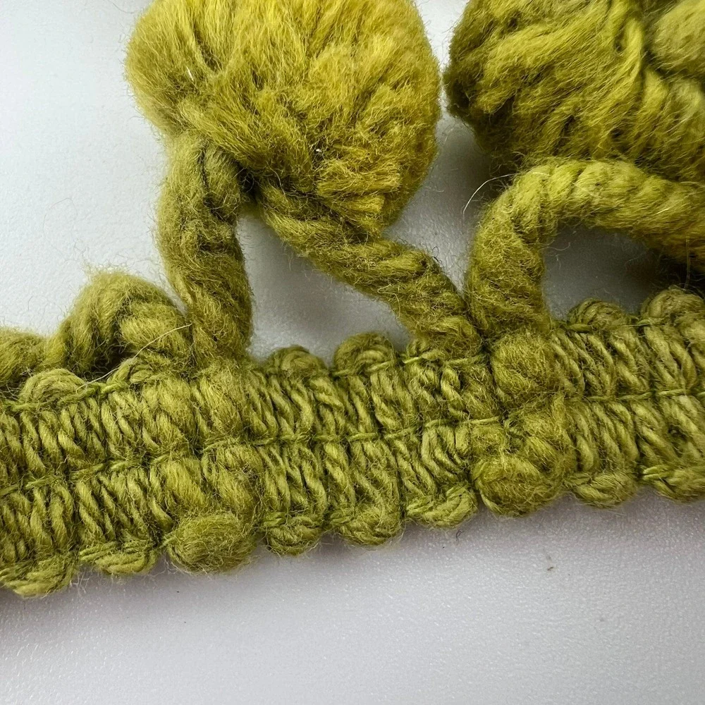 Vintage‎ Pom Pom Trim Fringe Olive Green Craft Sewing Upholstery Lot